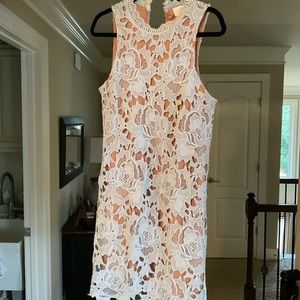 Boutique Blue and Brown Lace Dress